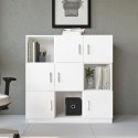Mobile ufficio multiuso libreria 6 ante bianco 120x38x122cm Kaspar Offerta