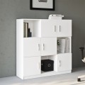 Mobile ufficio multiuso libreria 6 ante bianco 120x38x122cm Kaspar Promozione