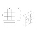 Mobile ufficio multiuso libreria 6 ante bianco 120x38x122cm Kaspar Catalogo