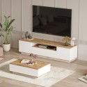 TV-Schrank Set 3 Türen + niedriger Tisch weißes Holz modernes Design Award Angebot