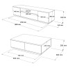 Set mobile TV 3 ante + tavolino basso bianco legno design moderno Award Scelta