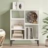 Mobile libreria bassa design moderno bianco 3 scaffali 69x25x88cm Lydia Offerta