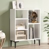 Mobile libreria bassa design moderno bianco 3 scaffali 69x25x88cm Lydia Promozione