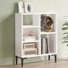 Mobile libreria bassa design moderno bianco 3 scaffali 69x25x88cm Lydia Saldi