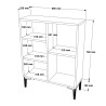 Mobile libreria bassa design moderno bianco 3 scaffali 69x25x88cm Lydia Catalogo