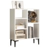 Mobile libreria bassa design moderno bianco 3 scaffali 69x25x88cm Lydia Vendita