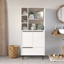 Armadio mobile multiuso bagno cucina 3 ante moderno bianco Lester Offerta