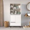 Armadio mobile multiuso bagno cucina 3 ante moderno bianco Lester Offerta