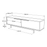 Mobile TV d’appoggio 160x36cm in legno 2 ante effetto rattan Bayeaux Stock