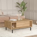 Table basse de salon 90x60cm en bois effet rotin Micheau Offre