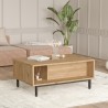 Table basse de salon 90x60cm en bois effet rotin Micheau Offre