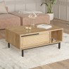 Table basse de salon 90x60cm en bois effet rotin Micheau Remises