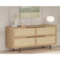 Madia credenza soggiorno cucina in legno 4 ante effetto rattan Dhunnan Saldi