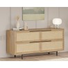 Madia credenza soggiorno cucina in legno 4 ante effetto rattan Dhunnan Saldi