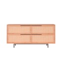 Madia credenza soggiorno cucina in legno 4 ante effetto rattan Dhunnan Vendita