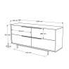 Madia credenza soggiorno cucina in legno 4 ante effetto rattan Dhunnan Stock