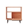Mobiletto soggiorno 60x26x60cm legno 2 scaffali anta effetto rattan Opoli Catalogo