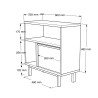 Mobiletto soggiorno 60x26x60cm legno 2 scaffali anta effetto rattan Opoli Scelta