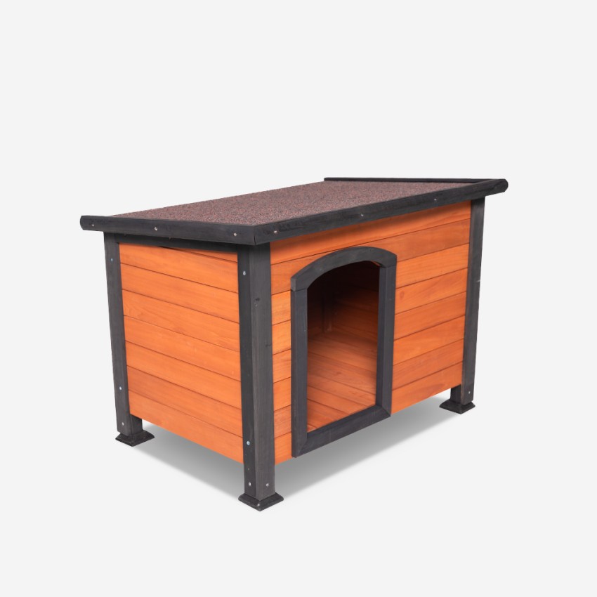 Outdoor-Hundehütte aus Holz für mittelgroße Hunde 85x60x60 Kody Aktion Outdoor-Hundehütte aus Holz für mittelgroße Hunde 85x60x60 Kody Aktion
