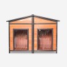 Niche en bois pour chiens taille moyenne 150x79x110 deux entrées Oscar Remises