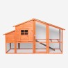 Pollaio galline legno prefabbricato giardino conigliera 198x75x116 Ciky Offerta