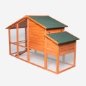 Pollaio galline legno prefabbricato giardino conigliera 198x75x116 Ciky Sconti