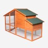 Pollaio galline legno prefabbricato giardino conigliera 198x75x116 Ciky Sconti
