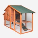 Pollaio galline legno prefabbricato giardino conigliera 198x75x116 Ciky Scelta
