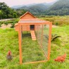 Pollaio casetta galline rialzato legno giardino conigliera 370x174x172 Hegg Stock