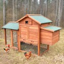 Kleiner erhöhter Gartenhühnerstall Holzgitter Brutraum 152x62x92 Marf Verkauf