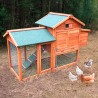 Pollaio in legno per galline conigliera da giardino esterno 152x62x92 Marf Offerta