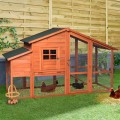 Pollaio galline legno prefabbricato giardino conigliera 198x75x116 Ciky Promozione
