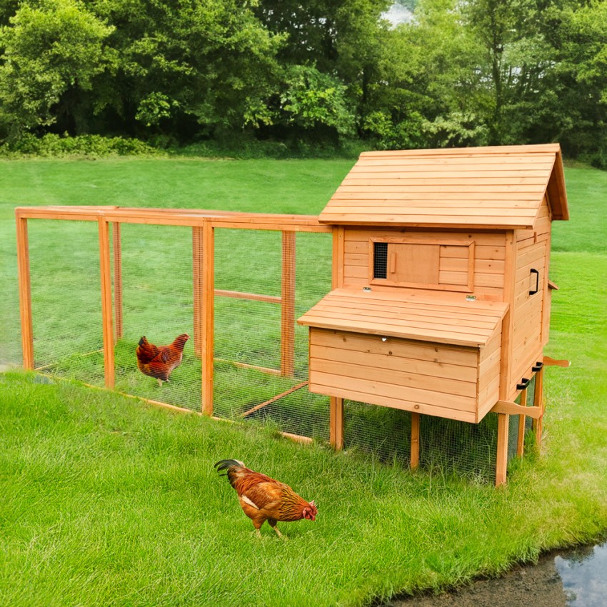 Pollaio casetta galline rialzato legno giardino conigliera 370x174x172 Hegg Promozione