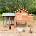 Poulailler en bois de jardin extérieur pour poules pondeuses 152x62x92 Marf Promotion