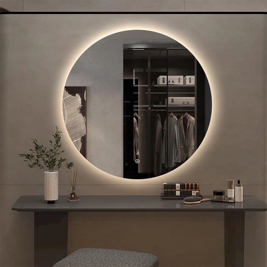Specchio bagno rotondo 70cm design retroilluminato luci led Rotorua L Promozione Specchio bagno rotondo 70cm design retroilluminato luci led Rotorua L Promozione