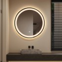 Specchio bagno retroilluminato led rotondo 60cm cornice nera Smidmur M Offerta