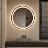 Specchio bagno retroilluminato led rotondo 60cm cornice nera Smidmur M Offerta