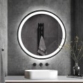 Specchio bagno retroilluminato led rotondo 60cm cornice nera Smidmur M Promozione