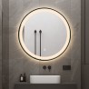 Specchio bagno led rotondo 80cm retroilluminato cornice nera Smidmur XL Promozione
