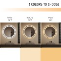 Miroir salle de bain led rond 80cm rétroéclairé cadre noir Smidmur XL Réductions