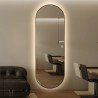 Miroir ovale mural séjour 65x170cm rétroéclairé cadre Reyk Offre