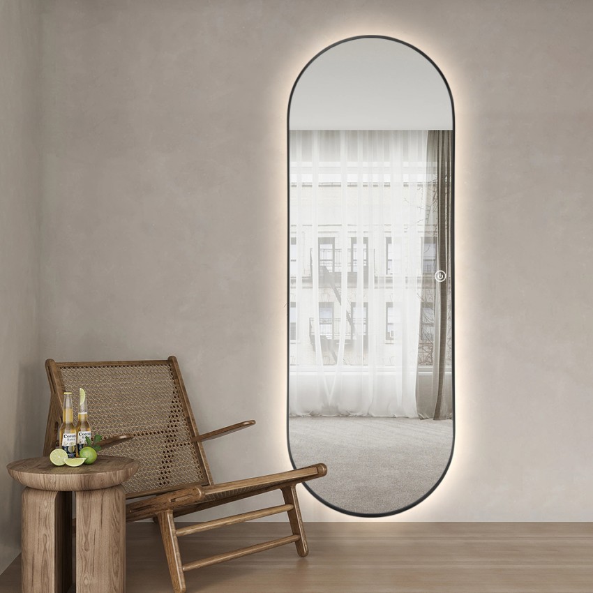 Miroir ovale mural séjour 65x170cm rétroéclairé cadre Reyk Promotion Miroir ovale mural séjour 65x170cm rétroéclairé cadre Reyk Promotion