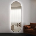 Miroir ovale mural séjour 65x170cm rétroéclairé cadre Reyk Choix