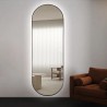 Miroir ovale mural séjour 65x170cm rétroéclairé cadre Reyk Choix