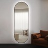 Specchio ovale da parete soggiorno 65x170cm retroilluminato cornice Reyk Stock