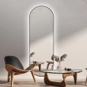 Miroir ovale mural séjour 65x170cm rétroéclairé cadre Reyk Réductions