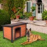 Cuccia da esterno casetta in legno 127x95x95 cani taglia gigante Nebbia Vendita
