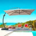 Ombrellone giardino anti uv 3,5x3,5m quadrato braccio alluminio Copenaghen Saldi