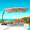 Ombrellone giardino anti uv 3,5x3,5m quadrato braccio alluminio Copenaghen Stock