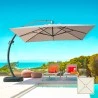 Parasol de jardin déporté 3.5 m carré bras en aluminium Copenaghen Choix